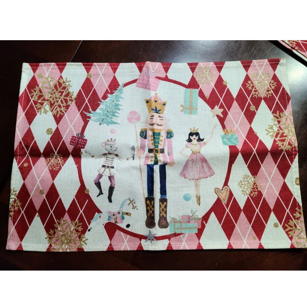 Red Nutcracker Placemats Christmas Decor Xmas Holiday Table Decorations Set 4pc - Picture 8 of 8